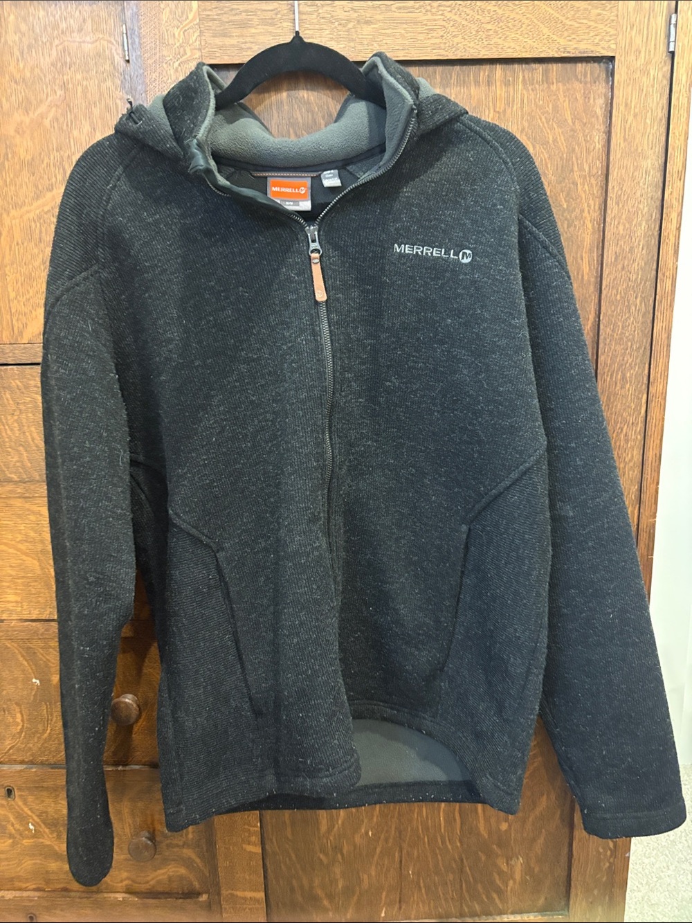Merrell Black Hooded Full-Zip Fleece Jacket